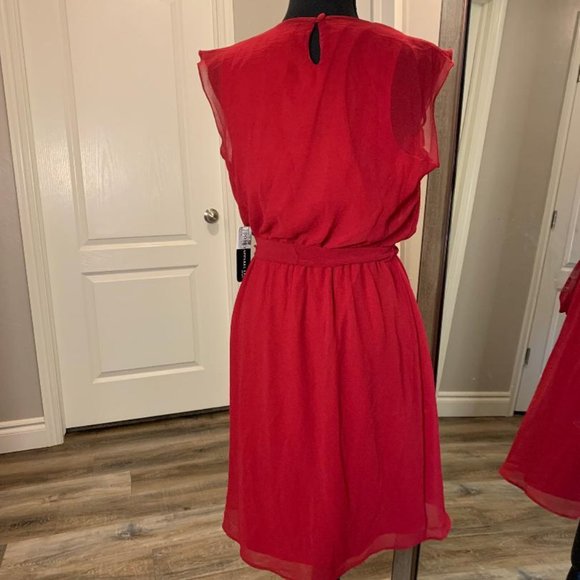 SOHO | Red Ruffle Tie Dress - Picture 2 of 9